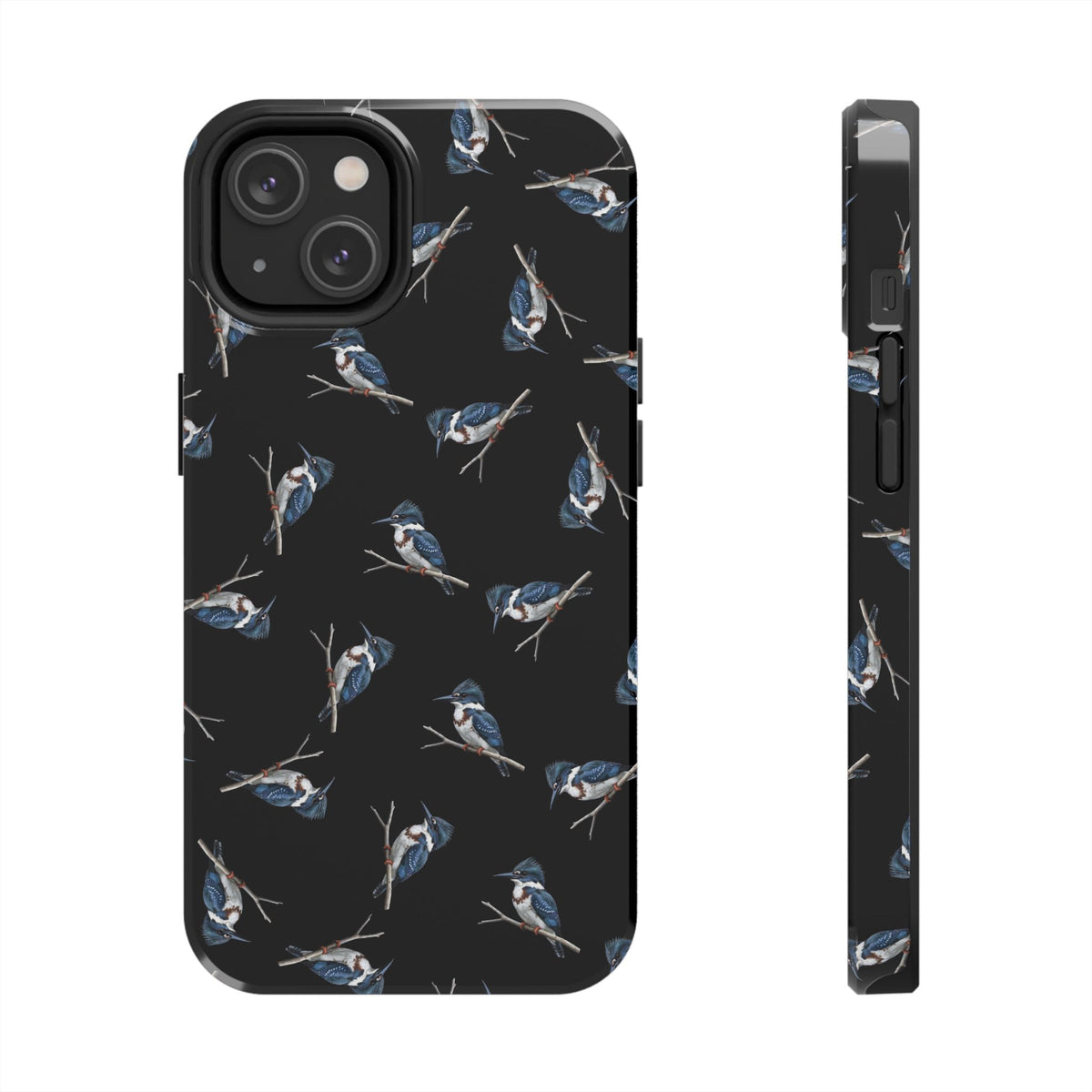 Belted Kingfisher iPhone Case Black – Premium Tough Phone Cover for Bird Lovers