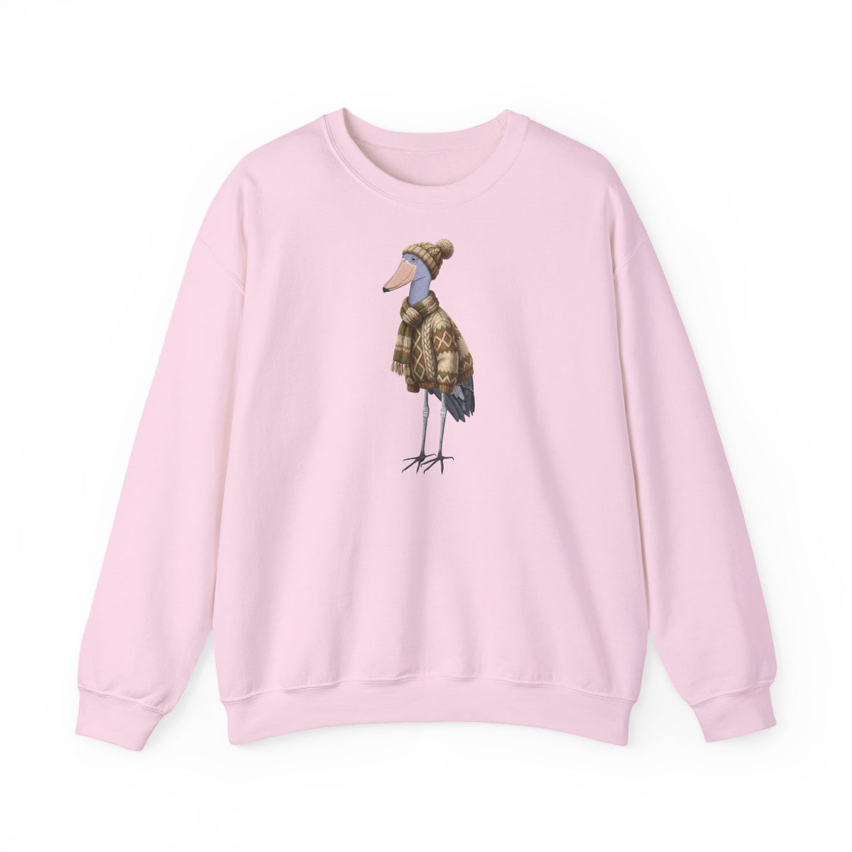 Schuhschnabel in Strick Sweatshirt Vogelmotiv – Animal Graphic Tee und Casual Everyday Wear Stil