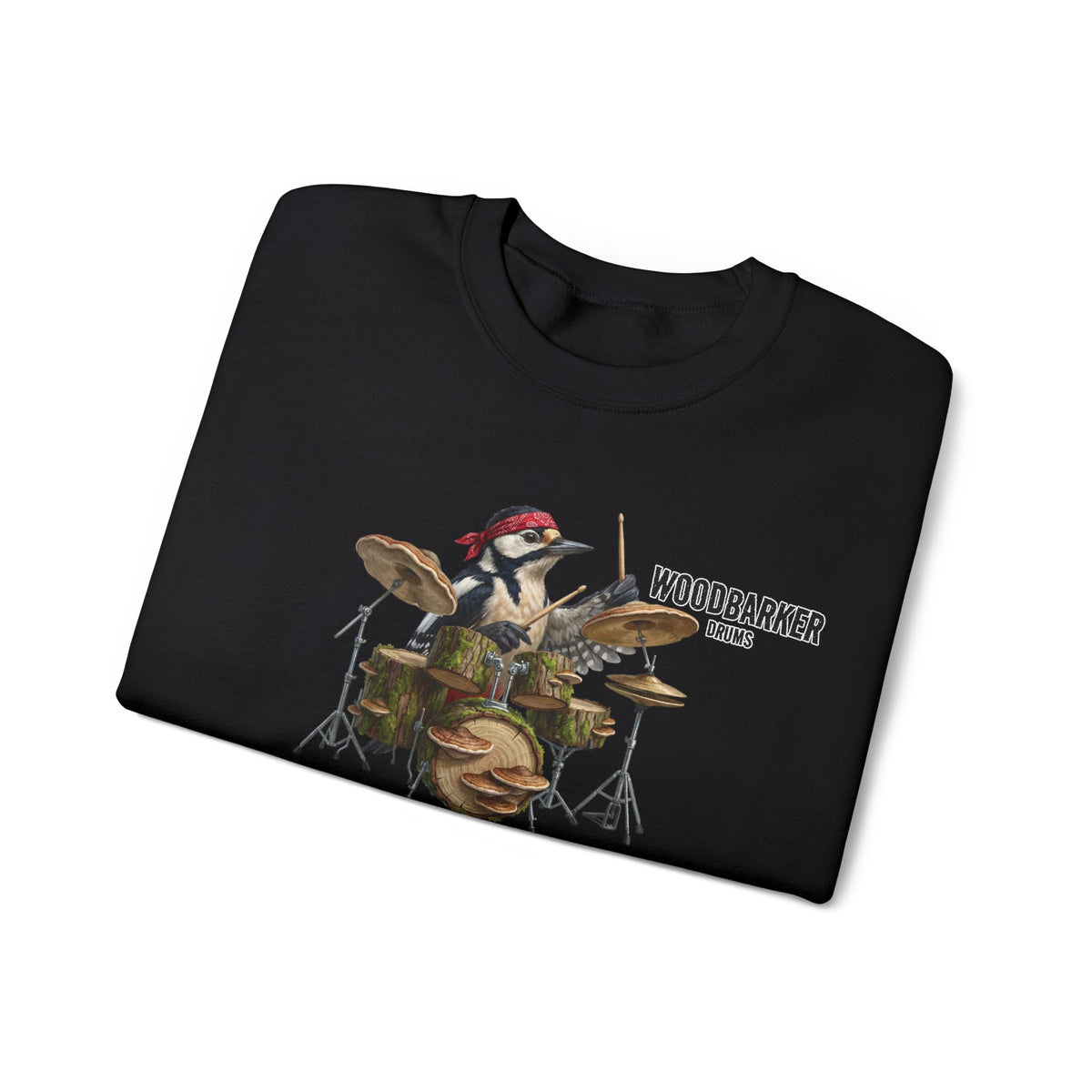 The Woodbarker Drummer Sweatshirt – Backyard Birds – Animal Lover Gift, Avian Enthusiast