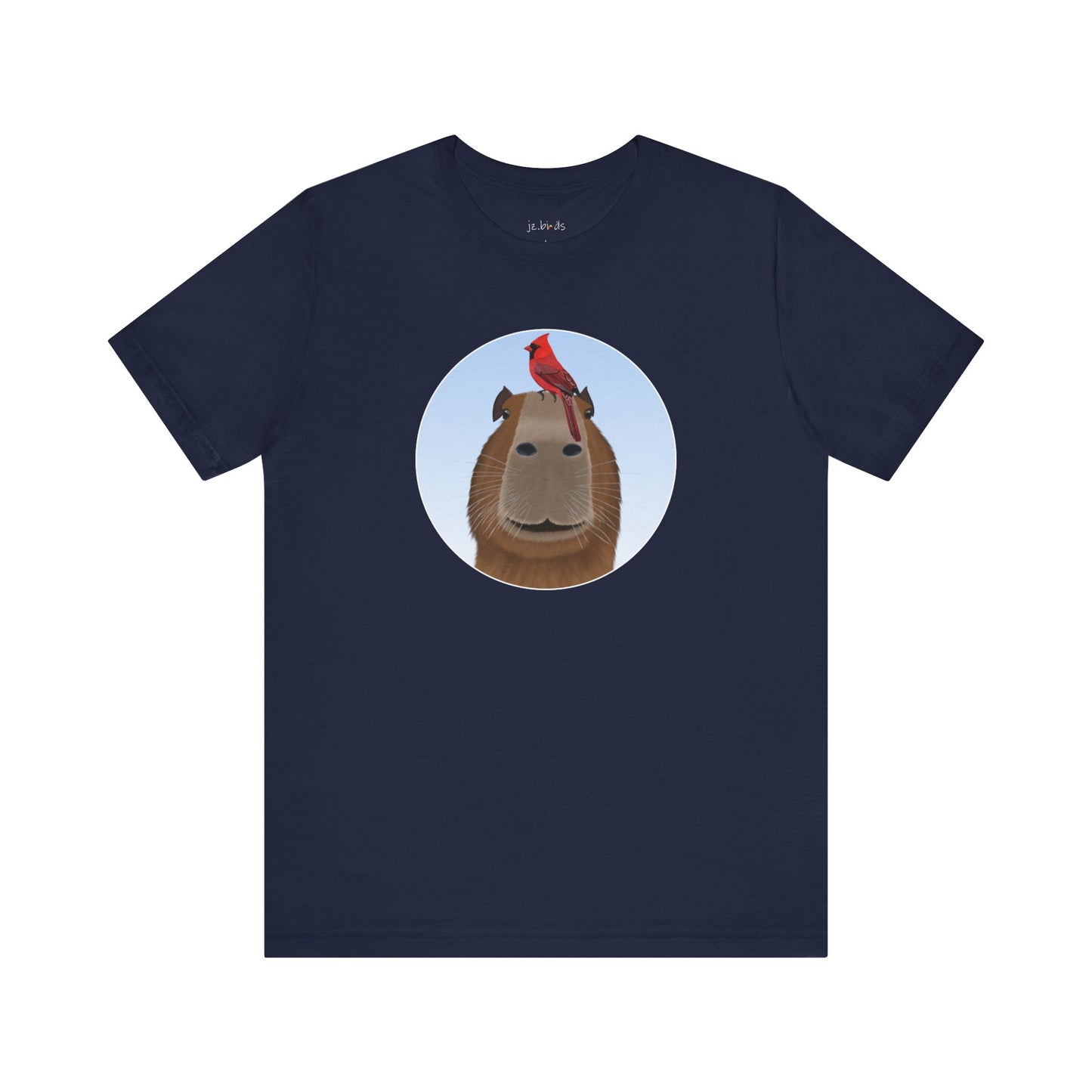 Capybara with Cardinal Funny Bird T-Shirt