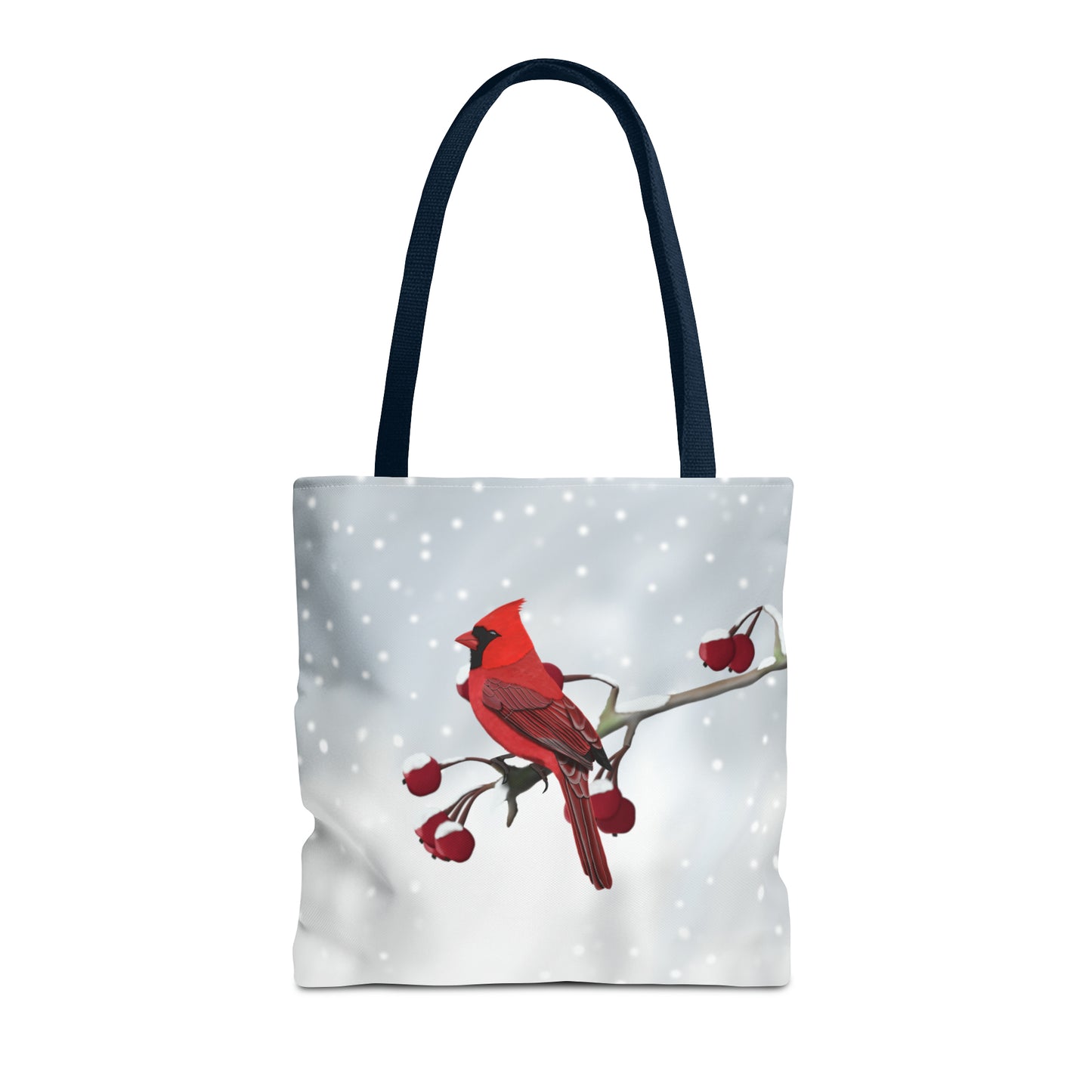 Cardinal on a Winter Branch Bird Tote Bag 16"x16" - jz.birds