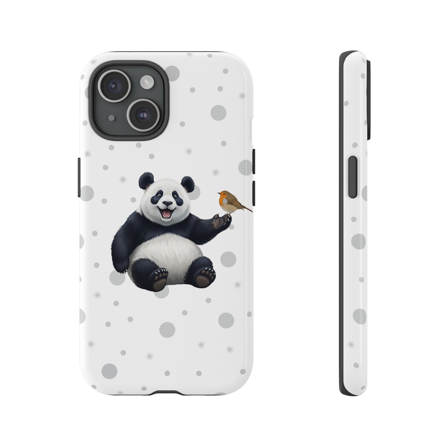 Rotkehlchen mit Panda iPhone & Google Pixel Tiermotiv Handyhülle - Tierisch guter Schutz