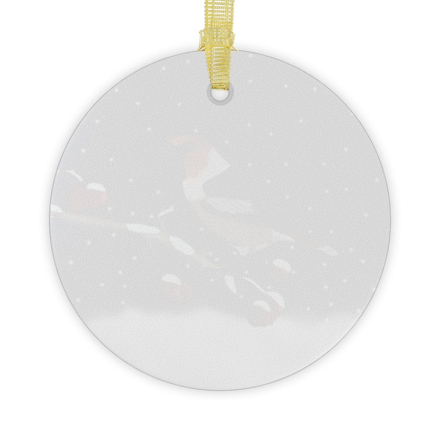 Hawfinch on a Winter Branch Christmas Bird Glass Ornament