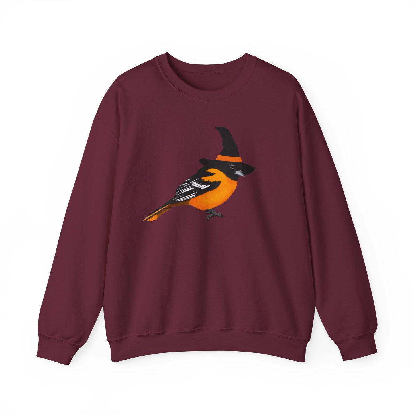 Baltimore Oriole Halloween Witch Birdwatcher Biologist Bird Sweatshirt