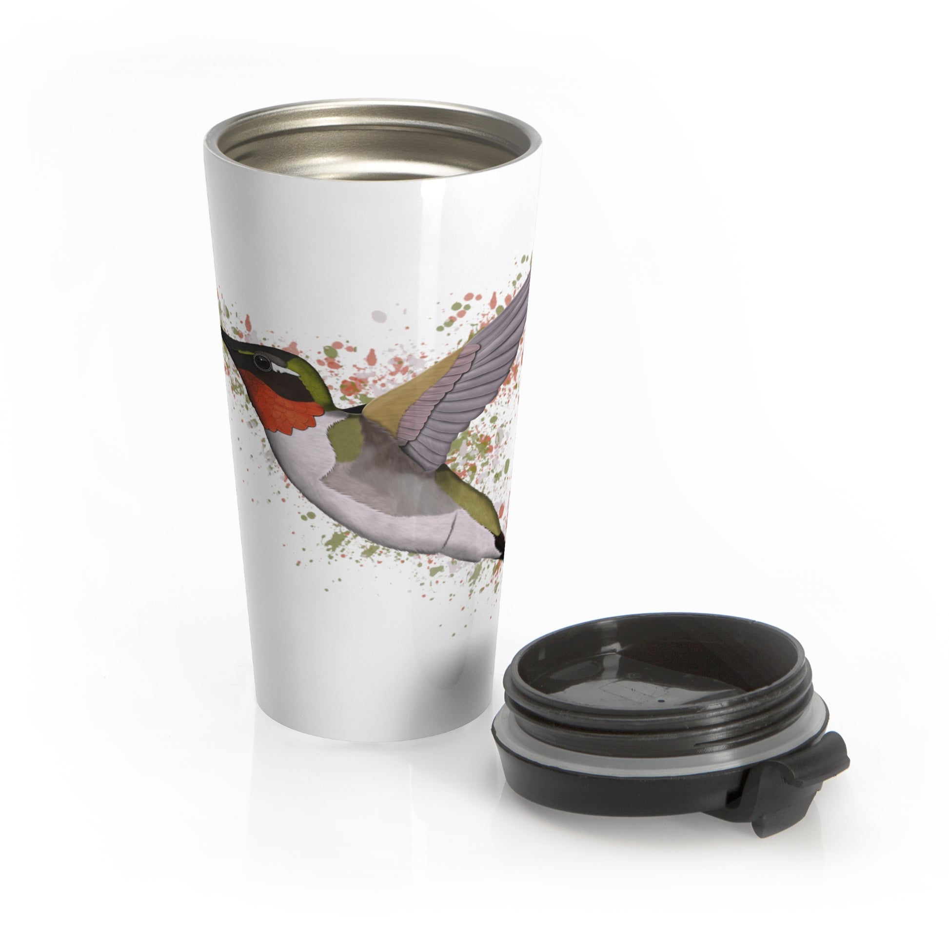 Hummingbird Bird White Stainless Steel Travel Mug 15oz - jz.birds