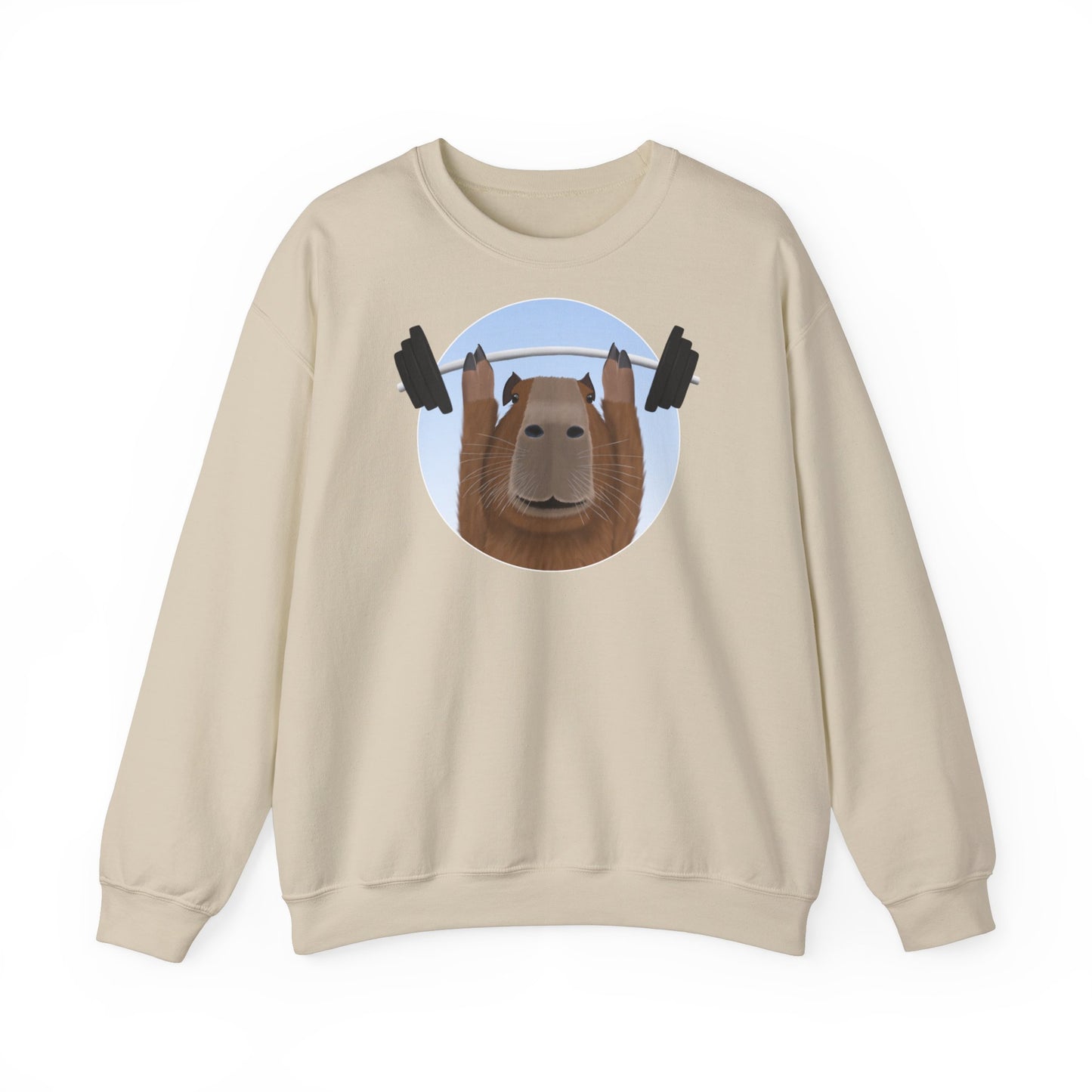 Capybara mit Hantel Lustiges Gym Workout Sweatshirt