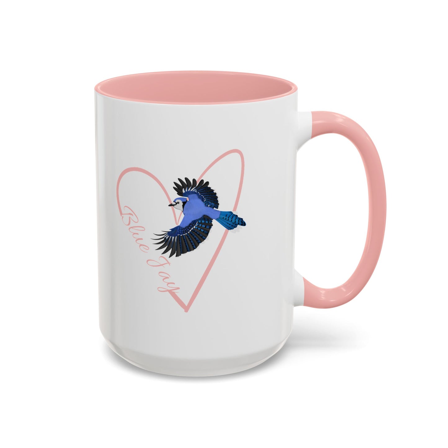 Blue Jay Mug Bird with Heart for Bird Lovers