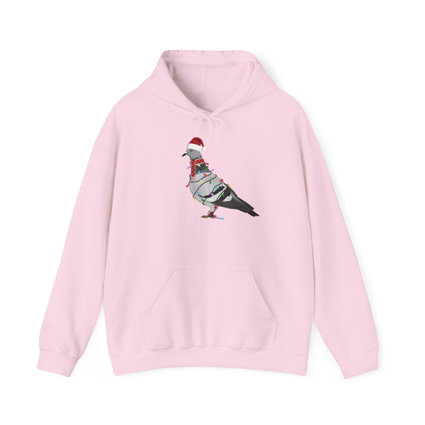 Taube Weihnachts-Hoodie - Vogel als Weihnachtsmann mit Lichterkette Sweater