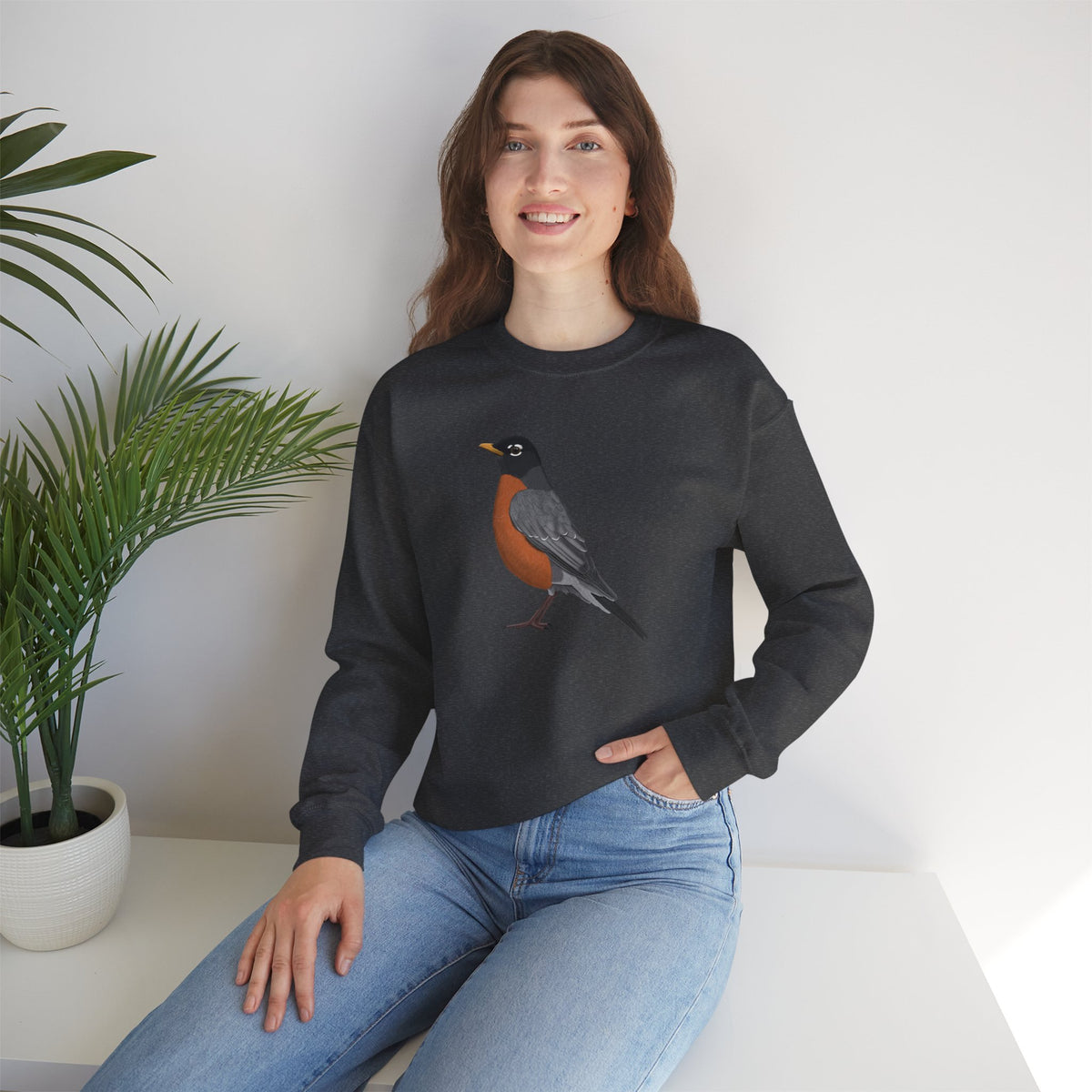 Robin Bird Watcher Biologist Crewneck Sweatshirt