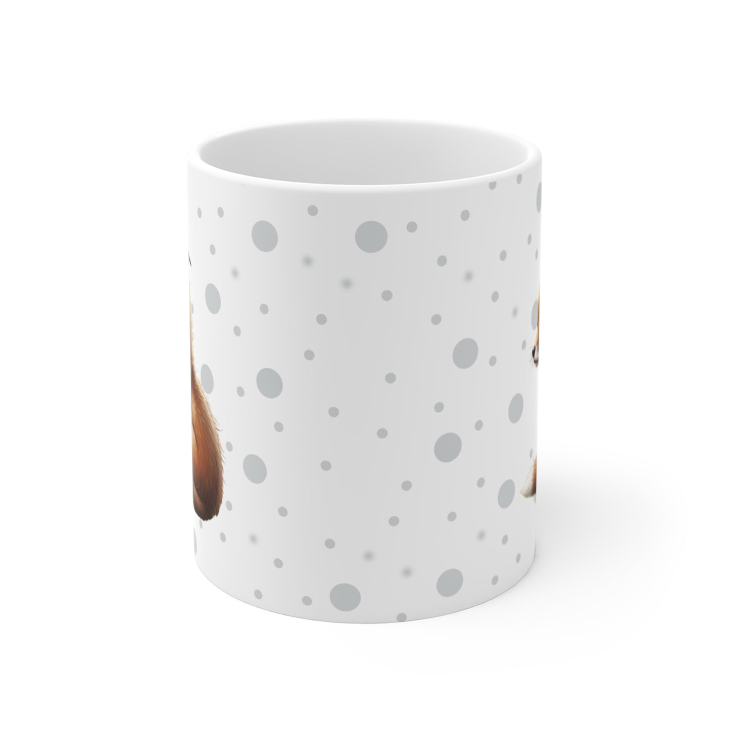 Fox Mug with European Robin for Animal Lovers & Bird Watchers 11oz