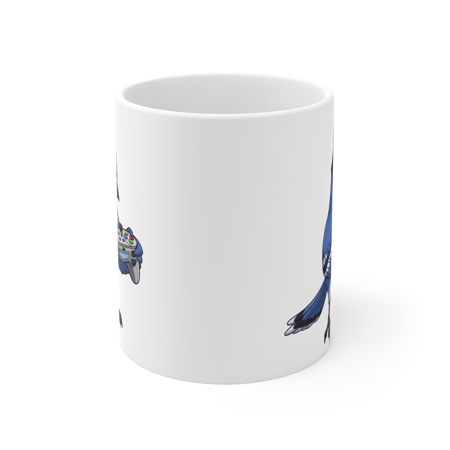 Blue Jay with Controller Video Games Gaming Bird Mug 11oz