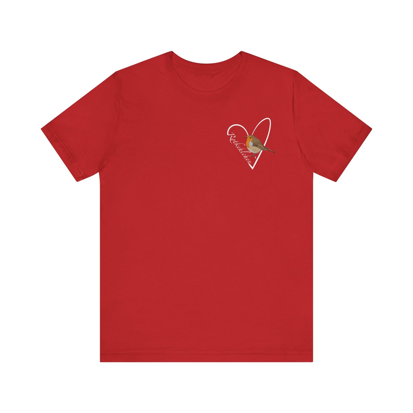 Rotkehlchen Vogel Singvogel T-Shirt mit Herz für Vogelfreunde