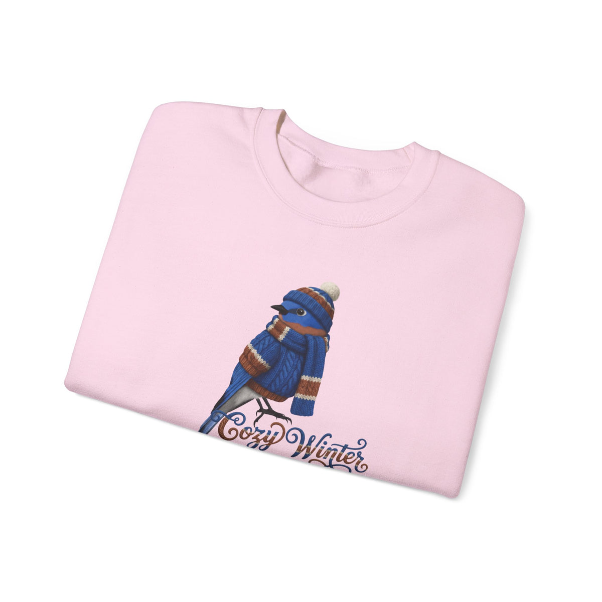 Bluebird Cozy Winter Sweatshirt | Bird Watcher Crewneck | Unisex Songbirds Wearing Knit Gift for Bird Lovers