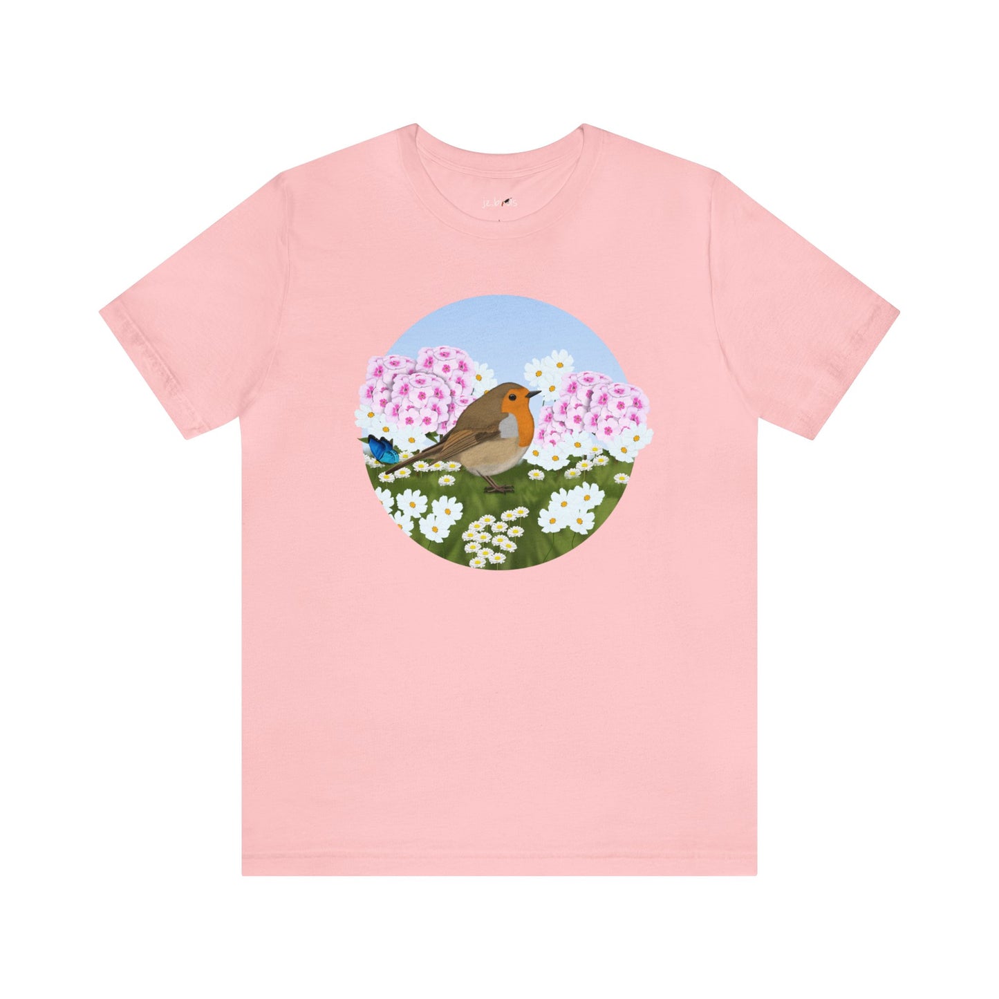Robin and Summer Flowers Bird Tee