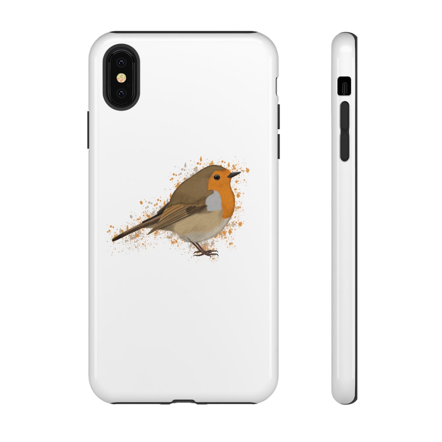 Rotkehlchen Vogel iPhone & Google Pixel Vogelmotiv Handyhülle Weiß