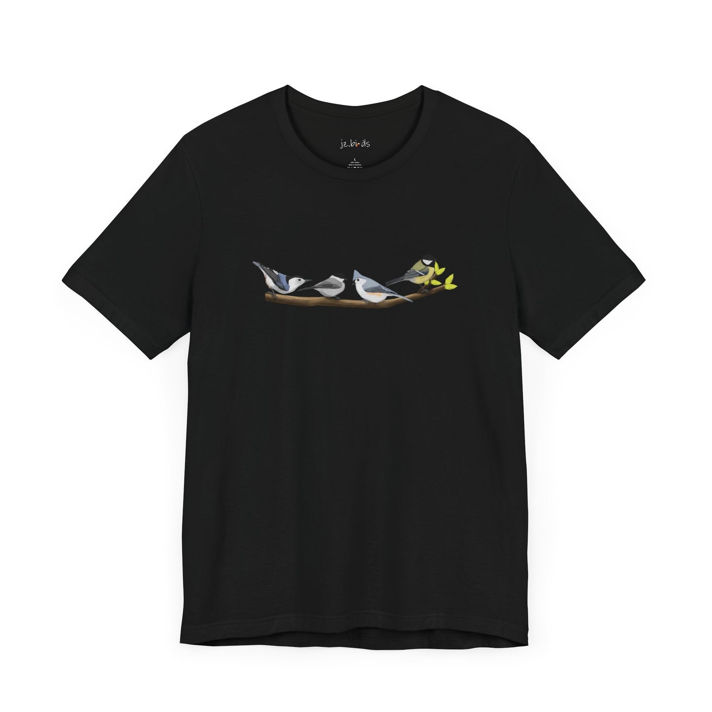 Birds on a Branch T-Shirt Nuthatch Tufted Titmouse Chickadee Bird Watcher Bird Lover