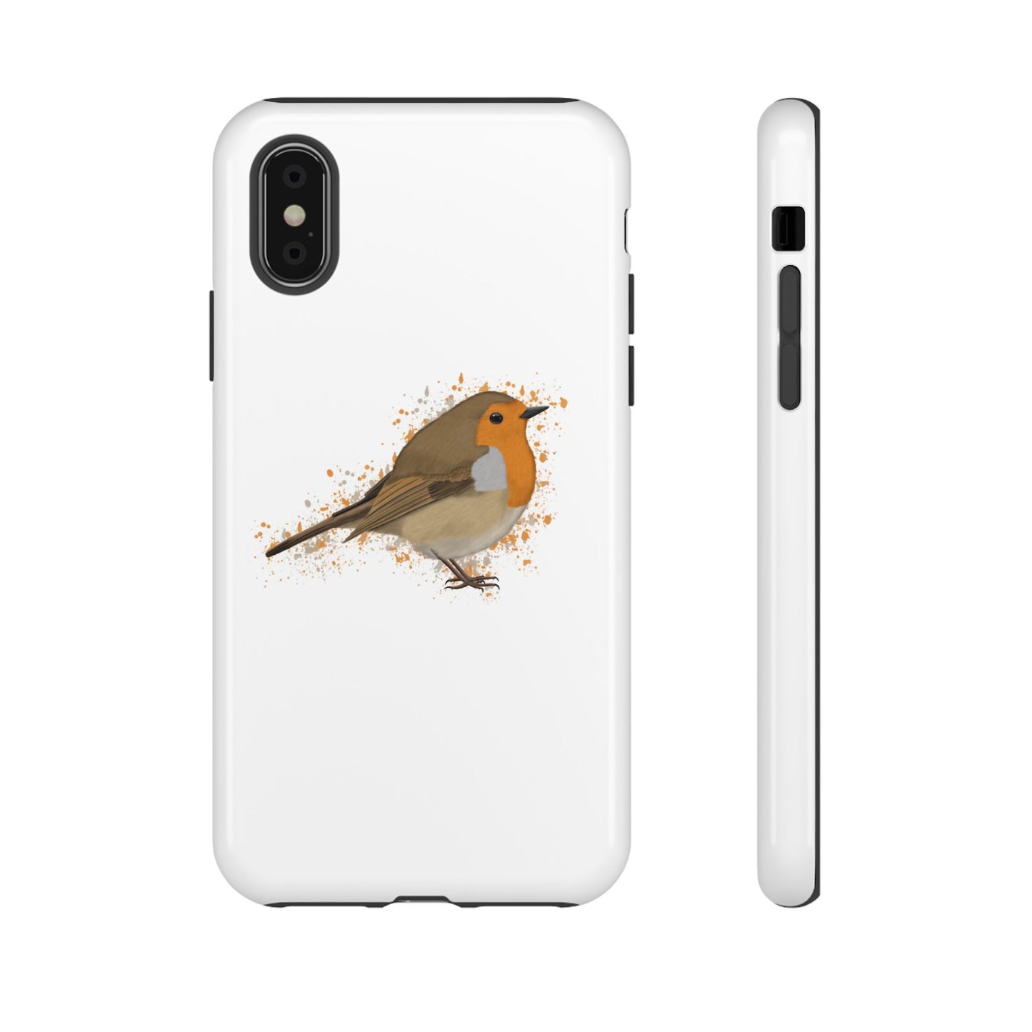 Rotkehlchen Vogel iPhone & Google Pixel Vogelmotiv Handyhülle Weiß