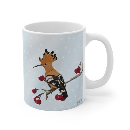 Hoopoe Winter Bird Ceramic Mug 11oz