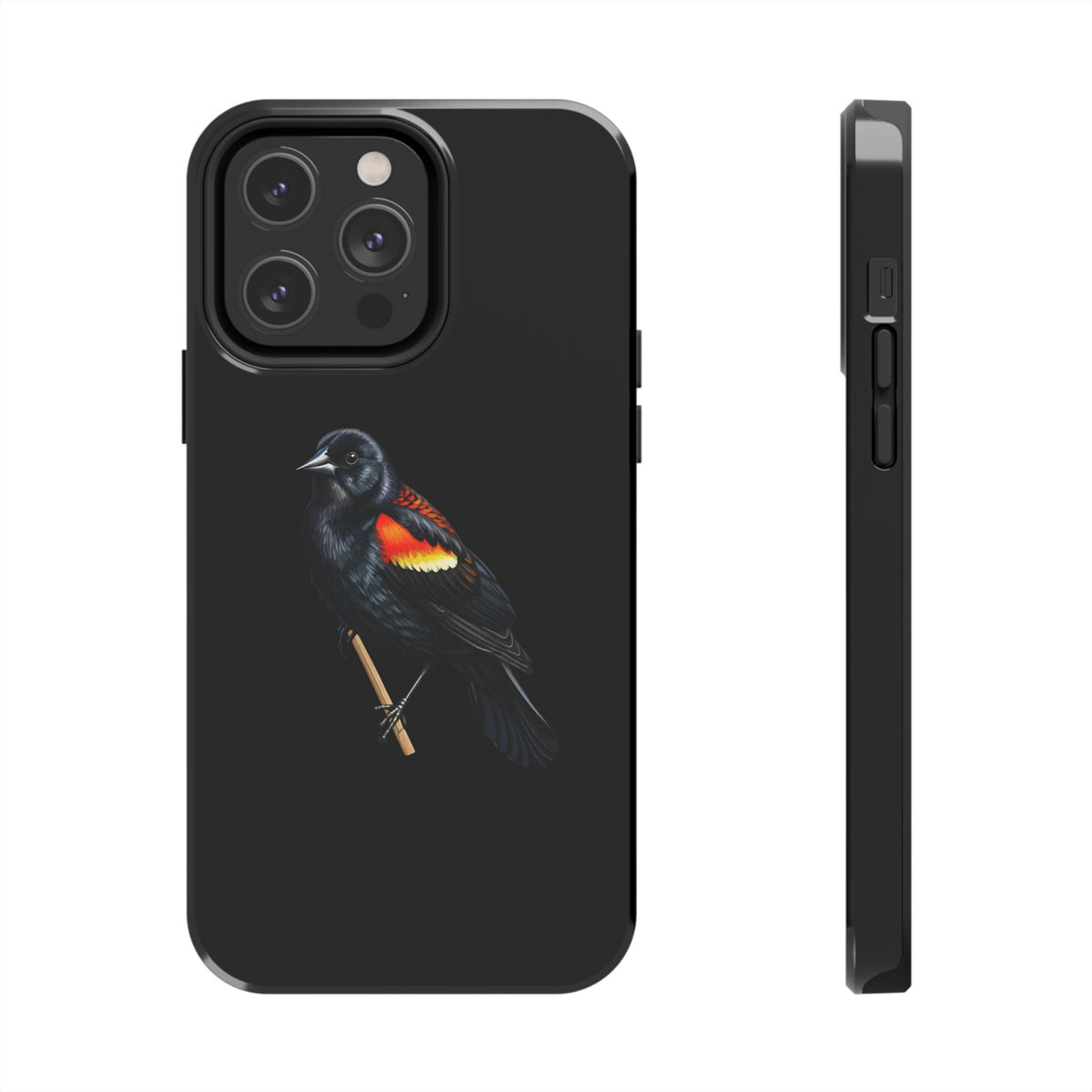 Red Winged Blackbird Dual-Layer iPhone Case with Bird Art – The Perfect Gift for Ornithologists & Bird Lovers