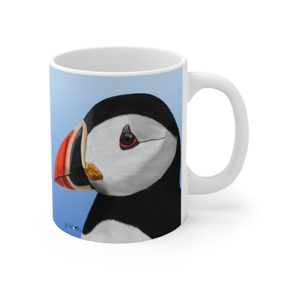 Puffin Bird Portrait Ceramic Mug 11oz