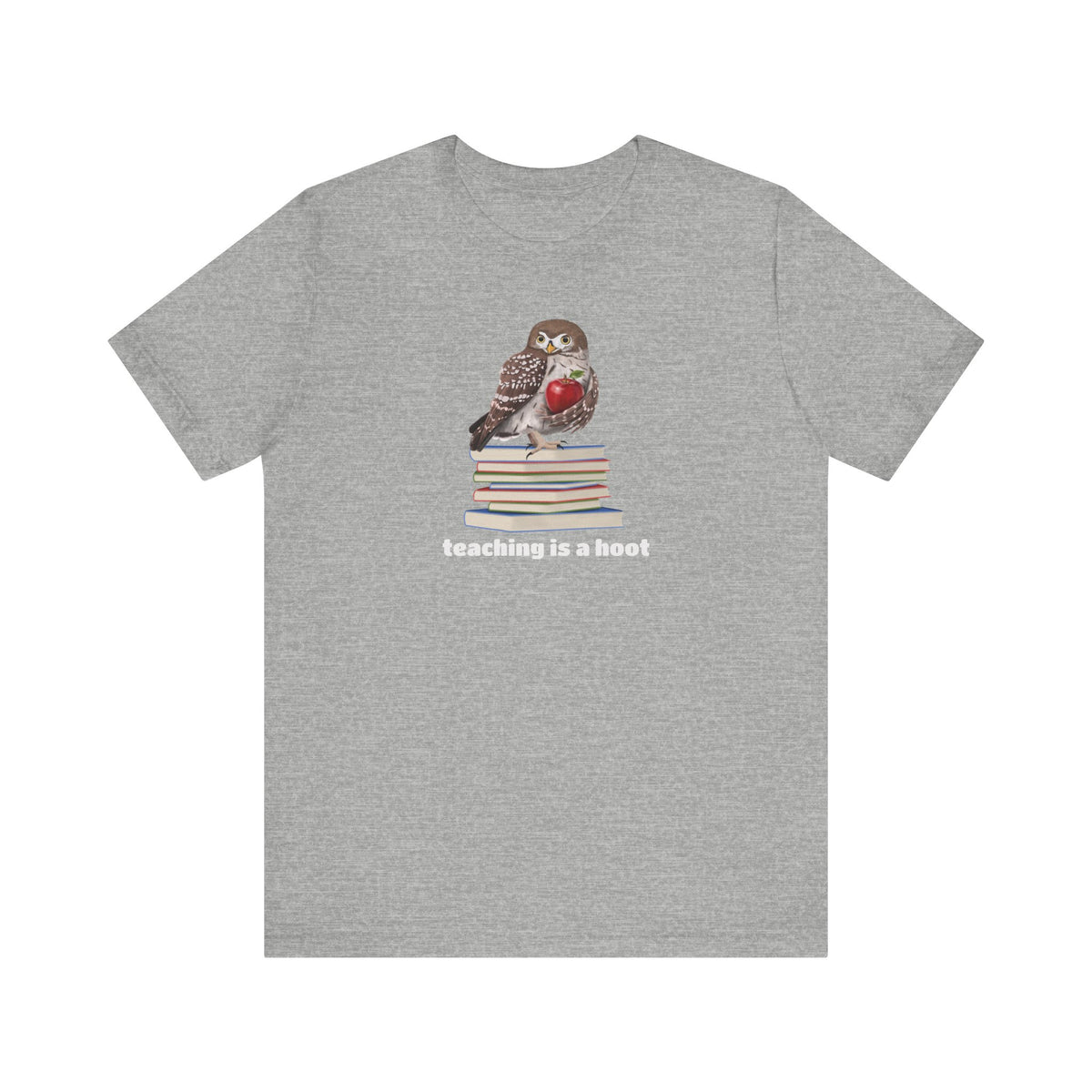 Cute Owl on Books Teacher Shirt – Teaching is a Hoot – Back to School Apple Aesthetic
