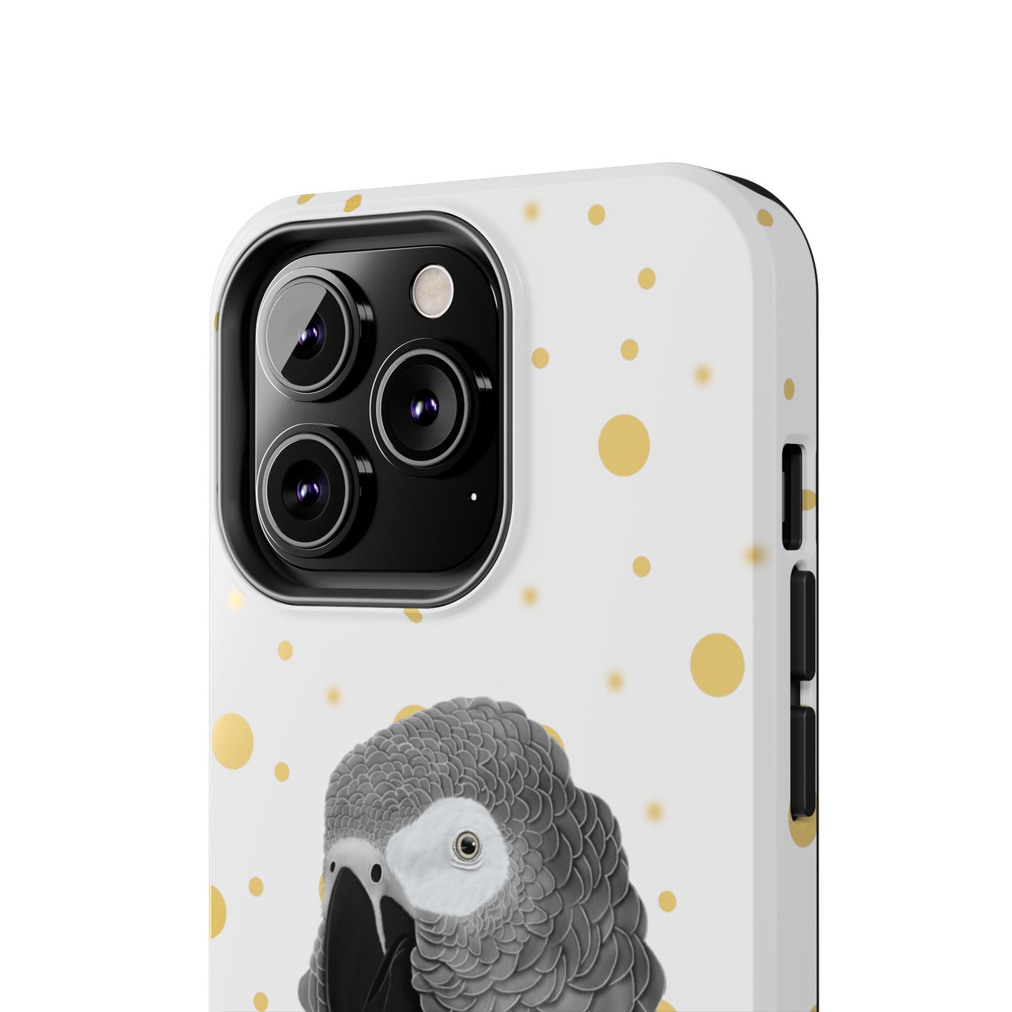 Grey Parrot Bird Art Tough Phone Case White