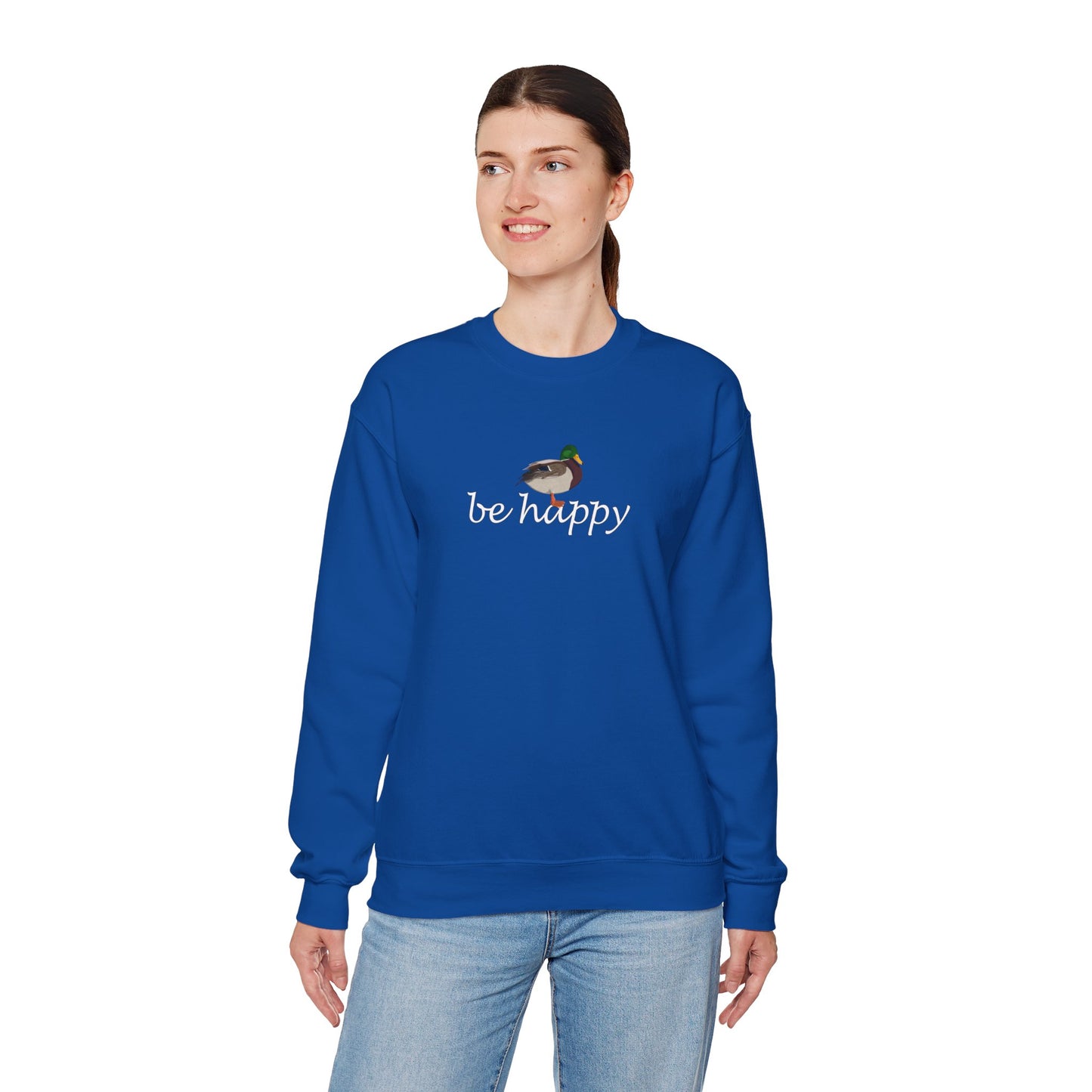 Mallard Duck Be Happy Bird Birding & Birdwatching Sweatshirt