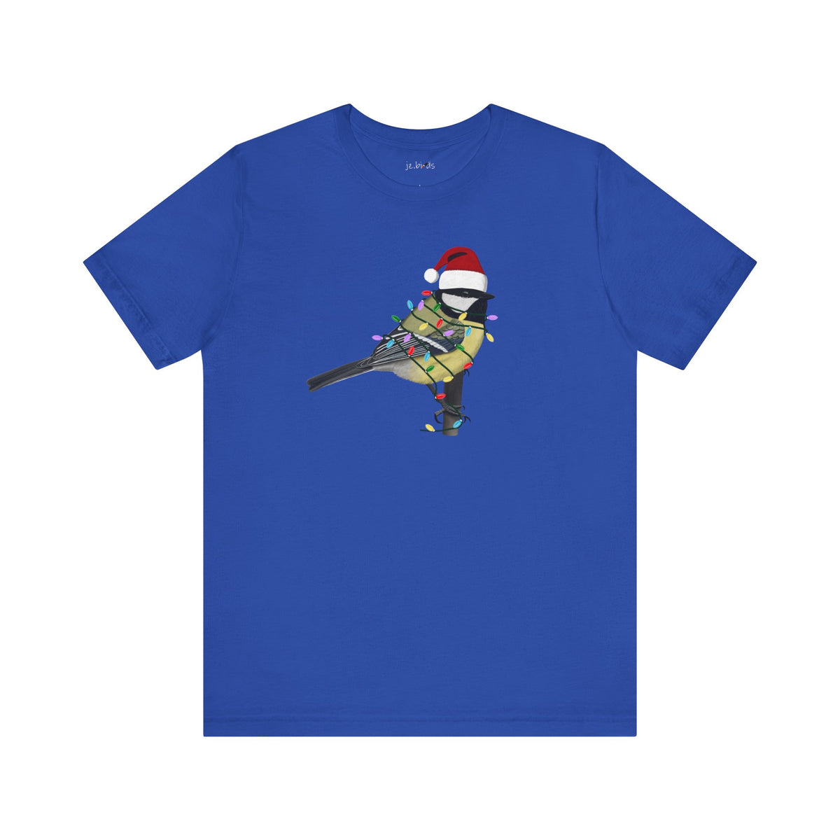 Chickadee with Fairy Lights Christmas Bird T-Shirt