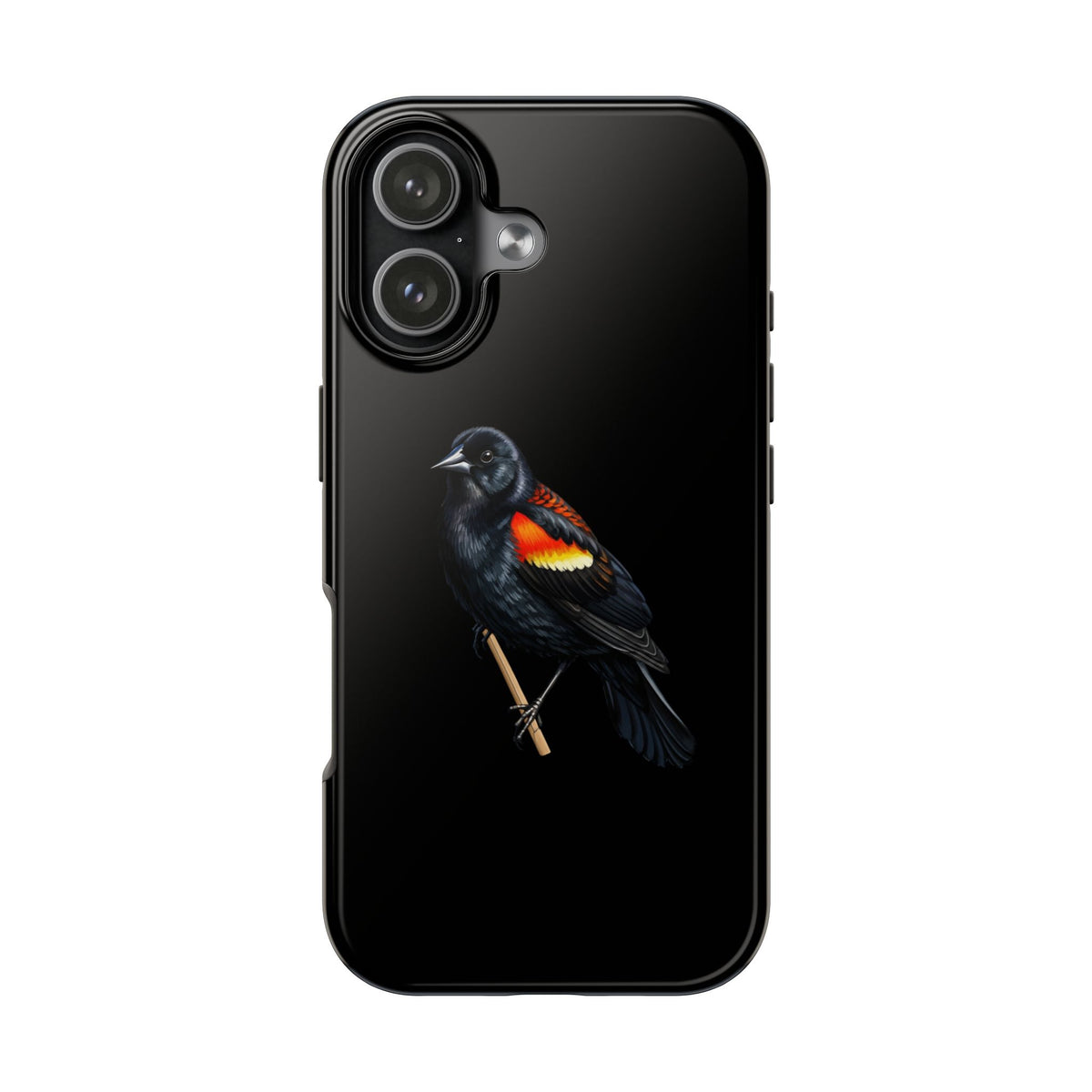 Red Winged Blackbird Dual-Layer iPhone Case with Bird Art – The Perfect Gift for Ornithologists & Bird Lovers