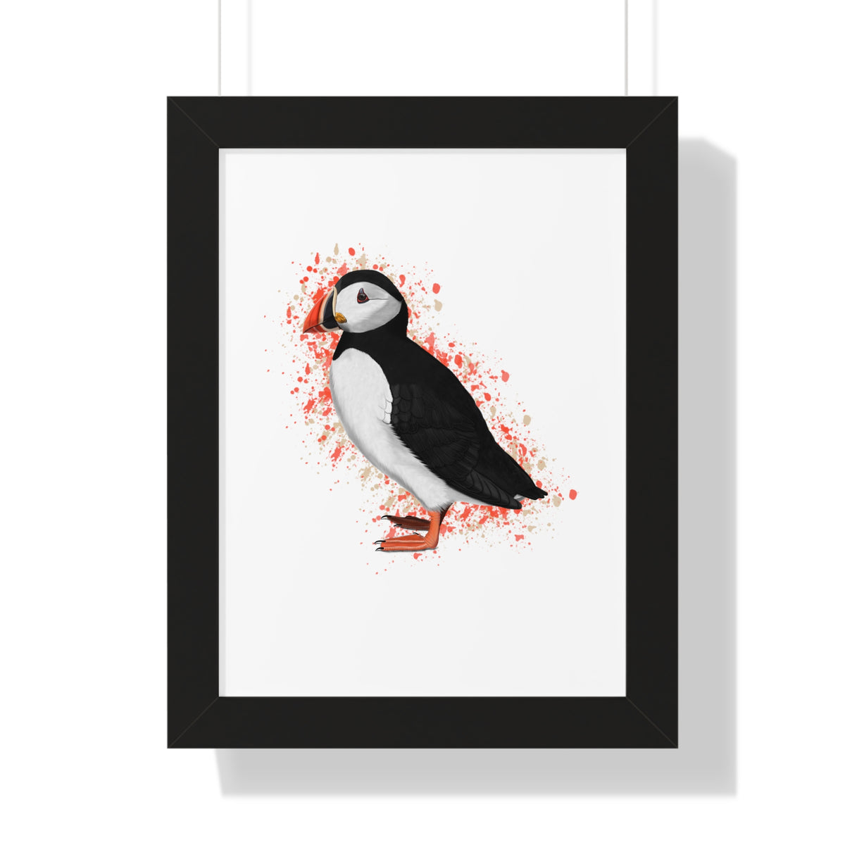 Puffin Framed Poster in Black