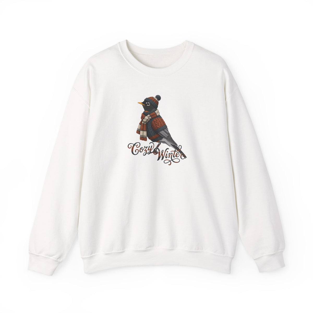 American Robin Cozy Winter Sweatshirt | Bird Watcher Crewneck Unisex Songbirds Wearing Knit Gift for Lovers – Animal Lover