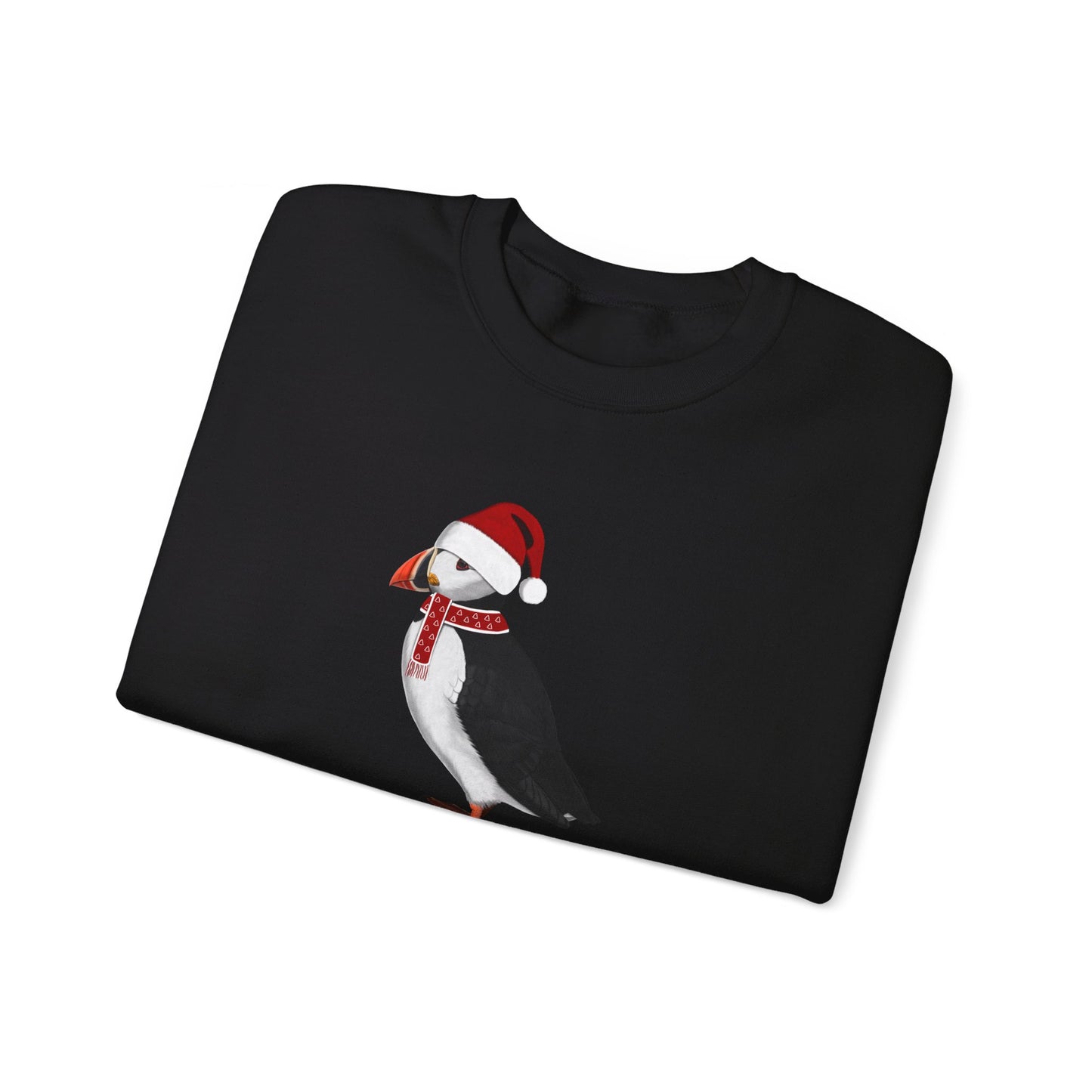 Puffin with Christmas Hat Bird Birdwatcher Sweatshirt