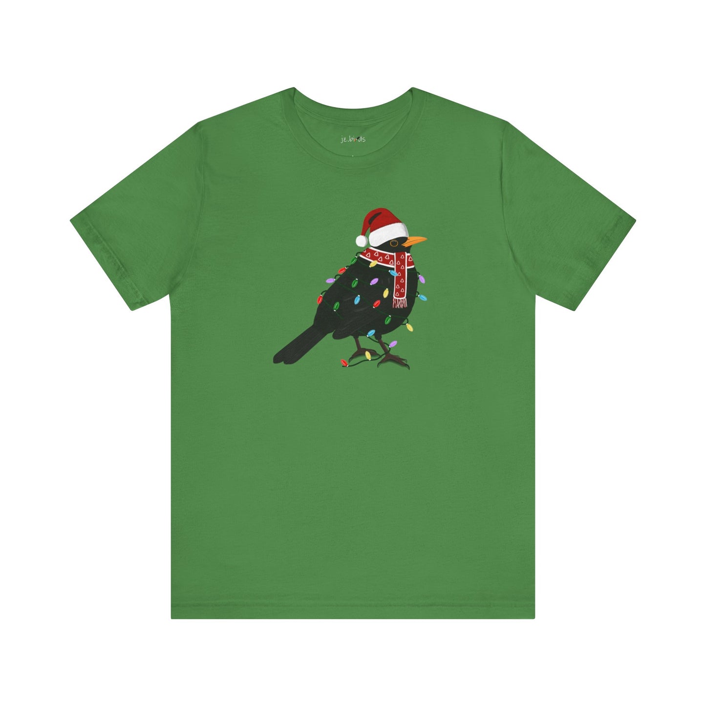 Blackbird with Fairy Lights Christmas Bird T-Shirt