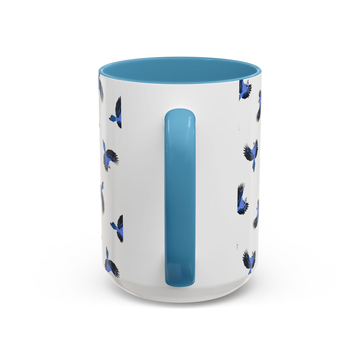 Blue Jay All-Over Pattern Accent Mug | Colorful Bird Lover Gift for Birdwatchers