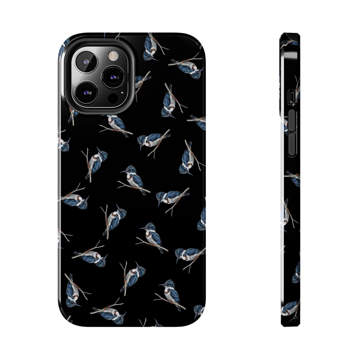 Belted Kingfisher Phone Case – iPhone Black – Premium Tough Cover for Bird Lovers