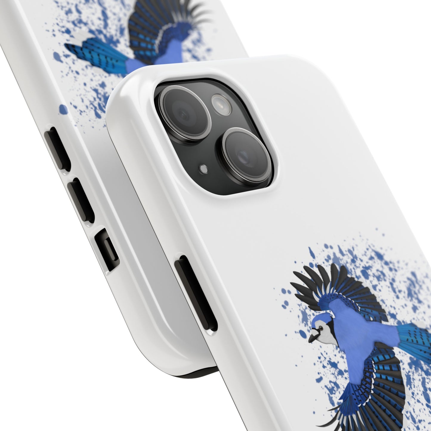 Blue Jay Bird Art Tough Phone Case White