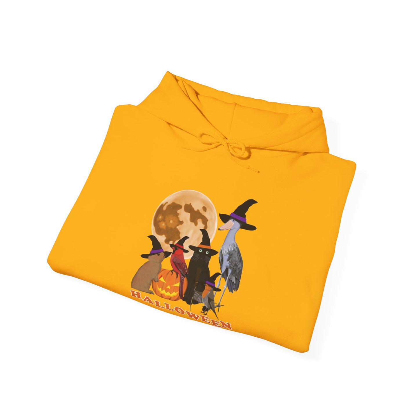 Cardinal Robin Shoebill with Cat and Bunny Halloween Bird Hoodie