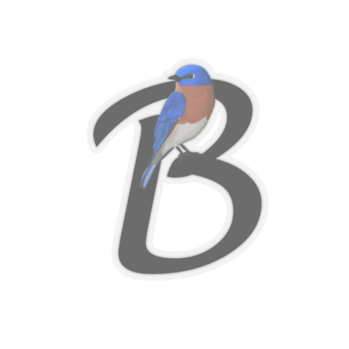Bluebird Letter B Bird Kiss-Cut Sticker