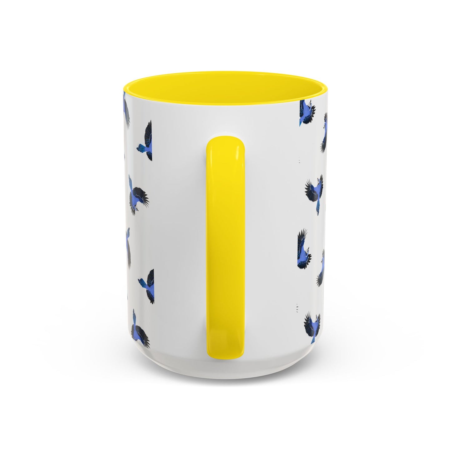 Blue Jay All-Over Pattern Accent Mug | Colorful Bird Lover Gift for Birdwatchers