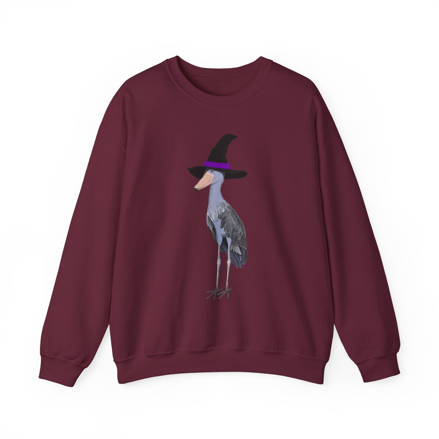 Shoebill Halloween Witch Birdwatcher Biologist Bird Sweatshirt – Animal Lover Gift,