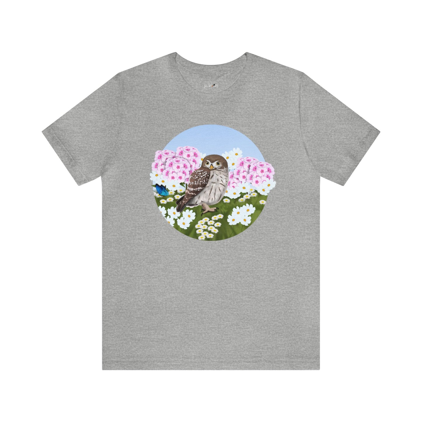 Little Owl and Summer Flowers Bird Tee