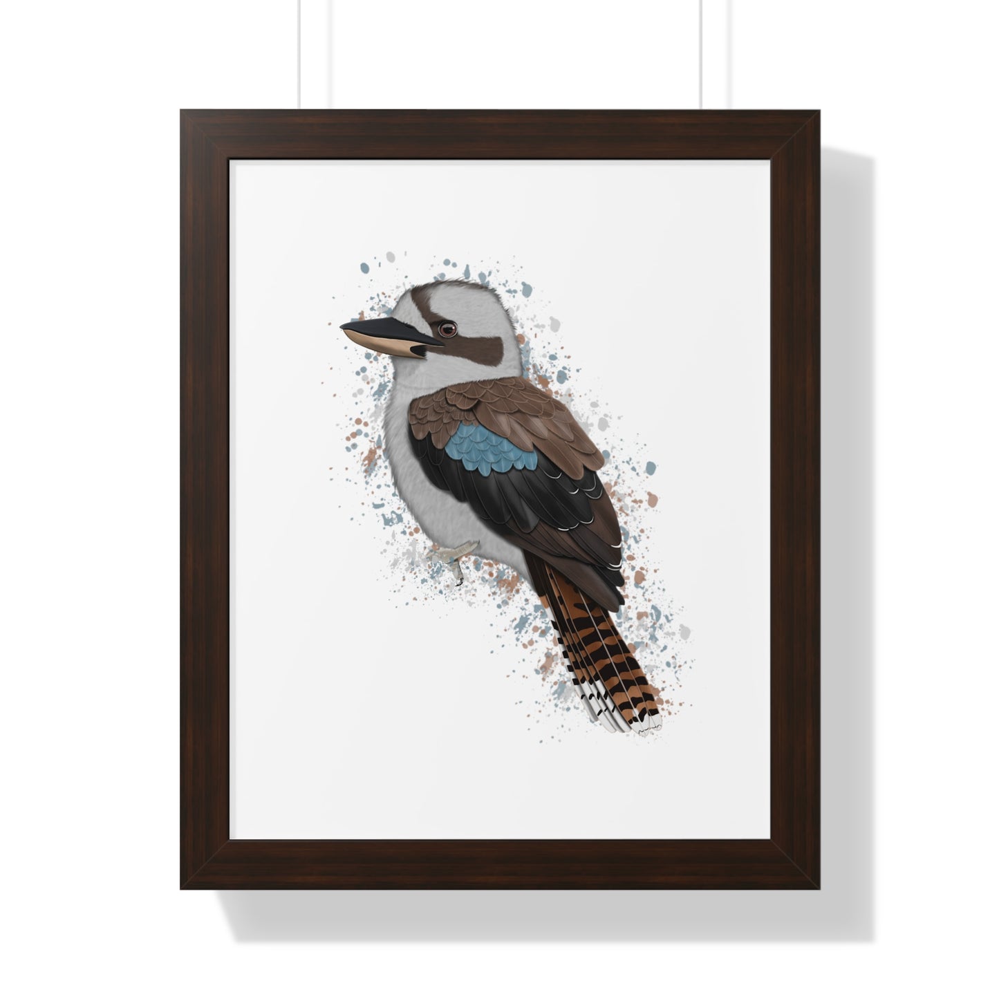 Kookaburra Bird Framed Poster in Black