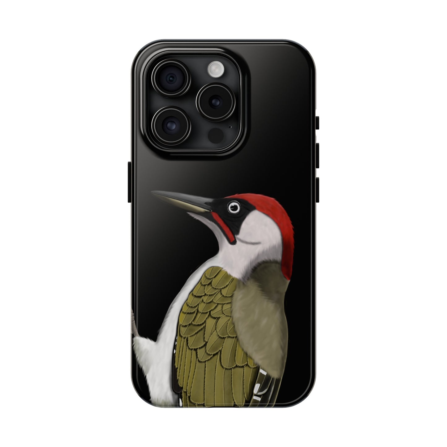Green Woodpecker Bird Art Tough Phone Case Black