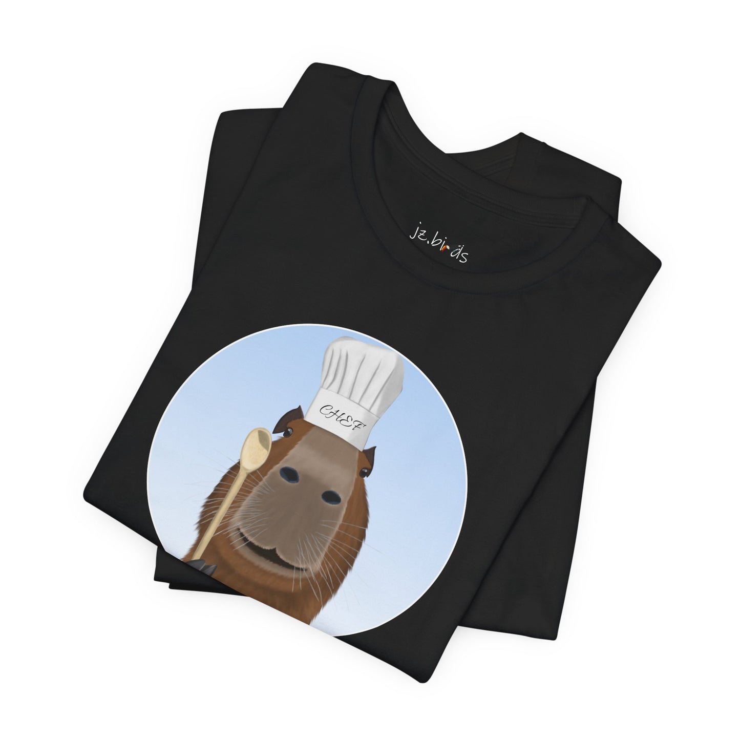 Capybara with Chef Hat and Wooden Spoon Funny Kitchen T-Shirt