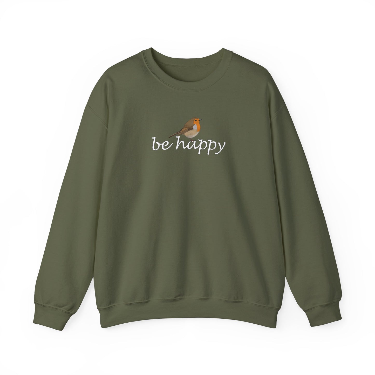 Rotkehlchen Be Happy Vogel Sweatshirt für Vogelbeobachter