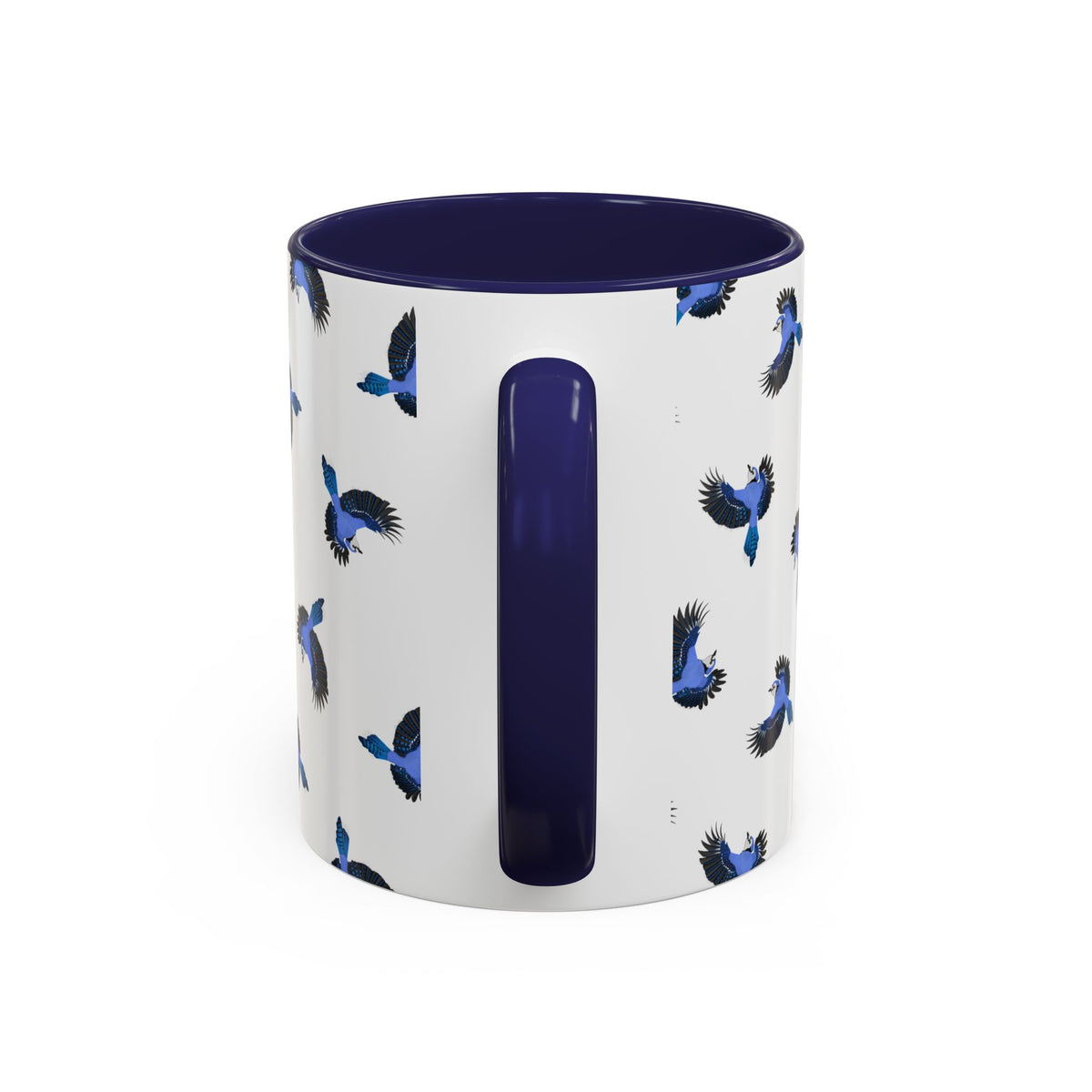 Blue Jay All-Over Pattern Accent Mug | Colorful Bird Lover Gift for Birdwatchers