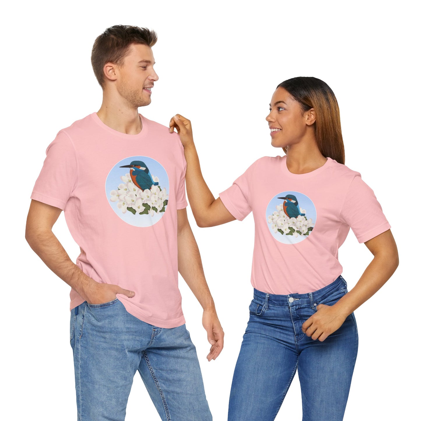 Kingfisher and Spring Apple Blossoms Bird T-Shirt