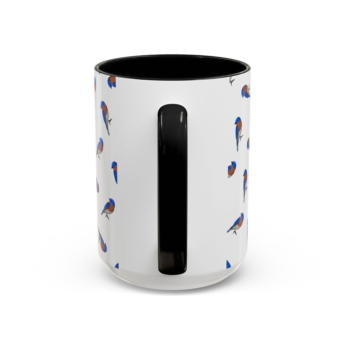 Bluebird All-Over Pattern Accent Mug | Colorful Bird Lover Gift for Birdwatchers