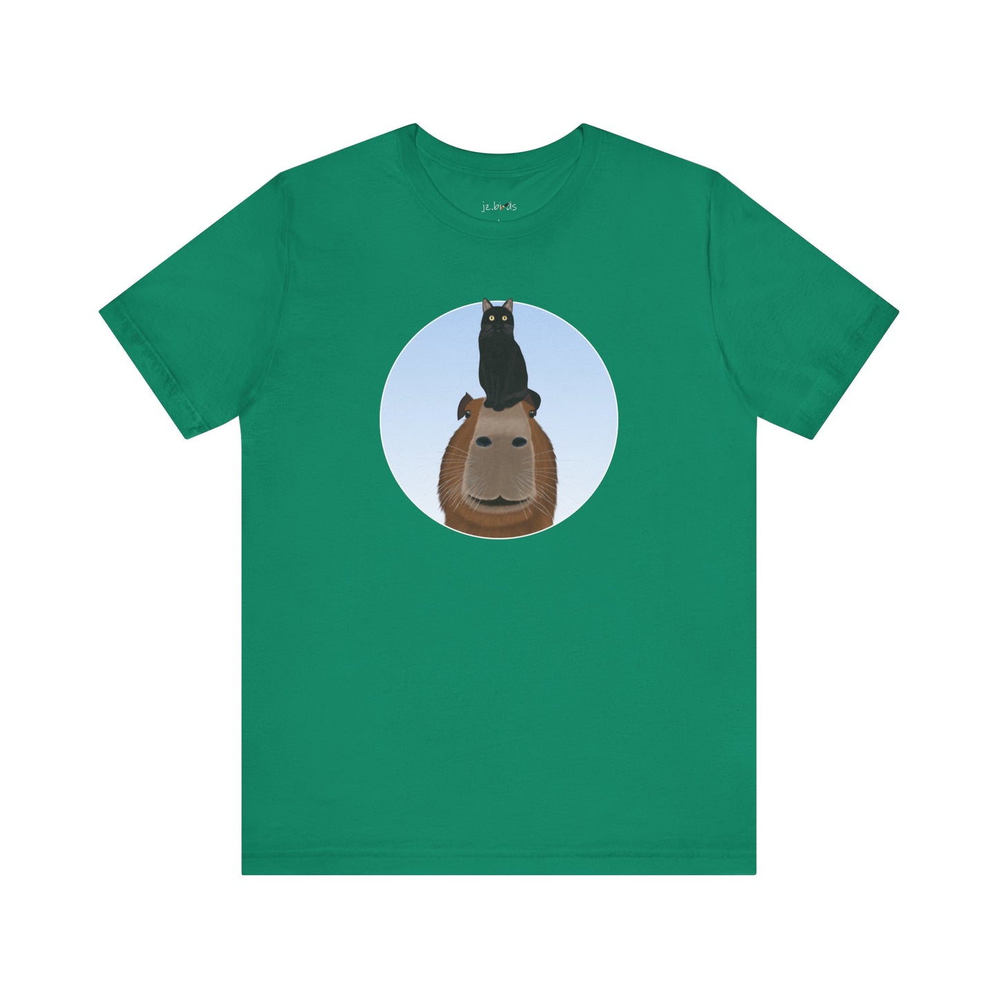 Capybara with Friendly Black Cat Funny T-Shirt