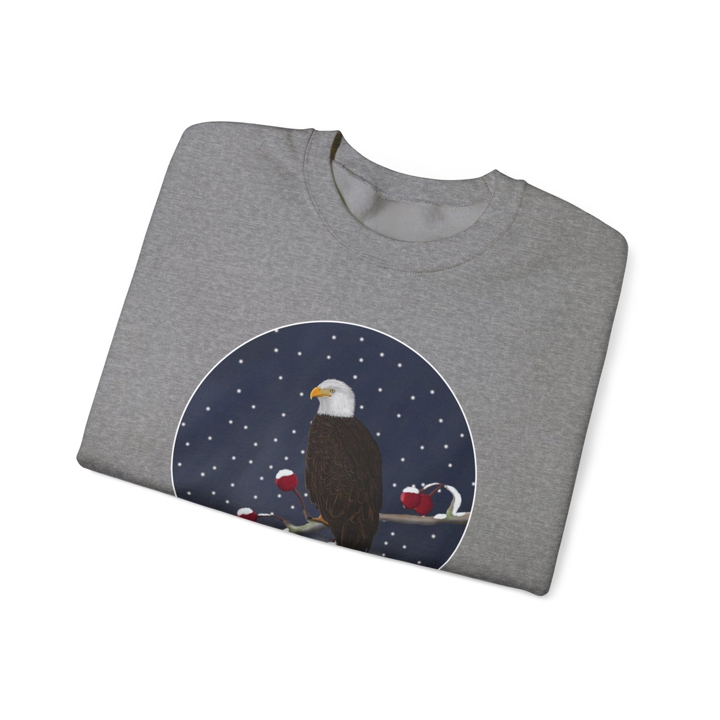 Bald Eagle on a Winter Branch Birdwatcher Christmas Bird Sweatshirt